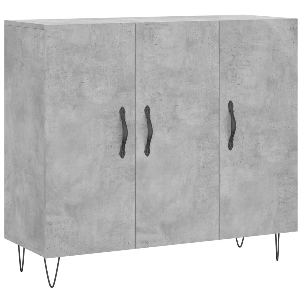 Sideboard Concrete Grey 90x34x80 cm Engineered Wood