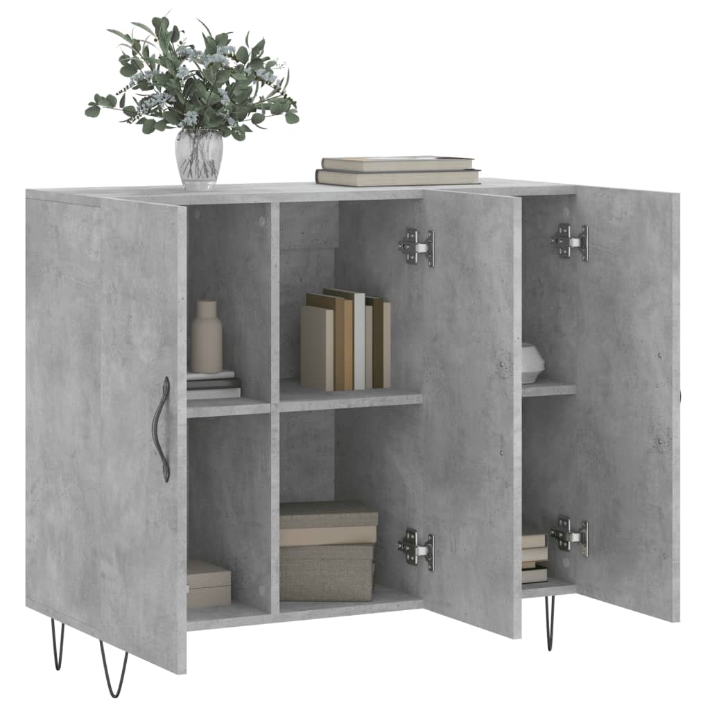 Sideboard Concrete Grey 90x34x80 cm Engineered Wood