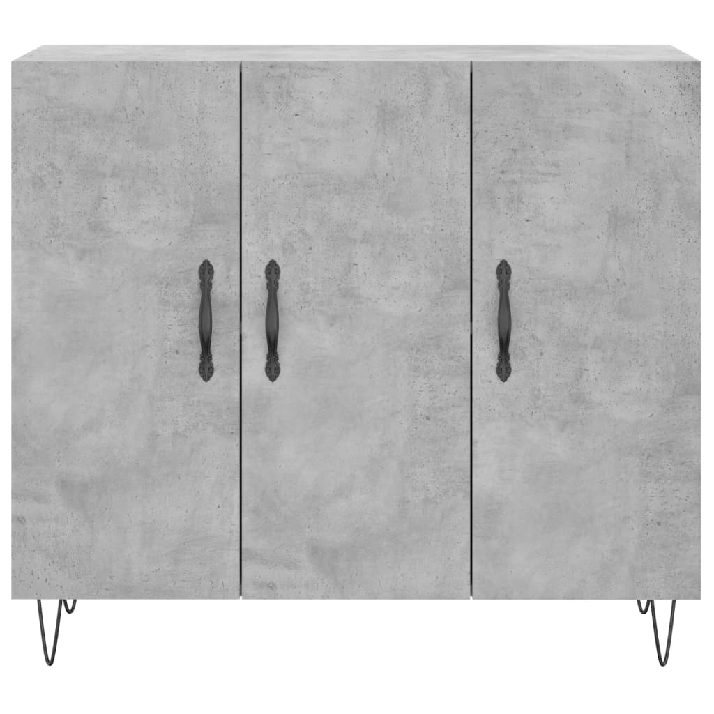 Sideboard Concrete Grey 90x34x80 cm Engineered Wood