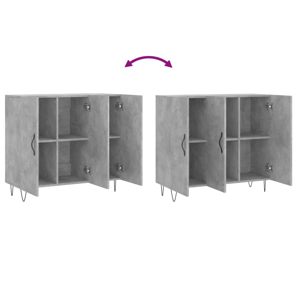 Sideboard Concrete Grey 90x34x80 cm Engineered Wood