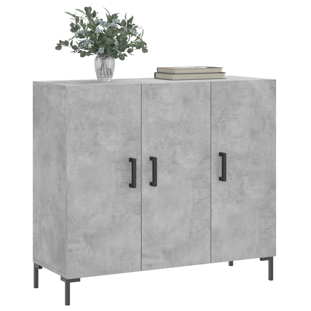 Sideboard Concrete Grey 90x34x80 cm Engineered Wood
