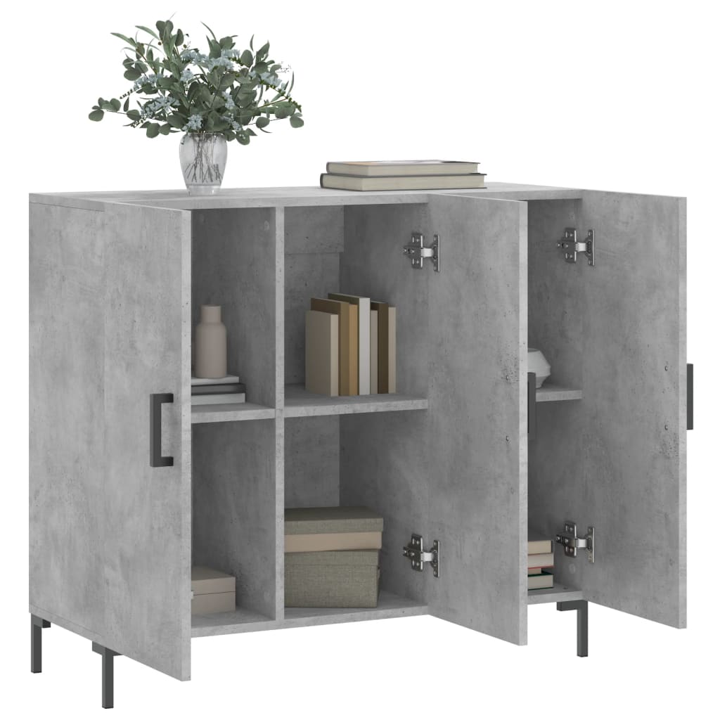 Sideboard Concrete Grey 90x34x80 cm Engineered Wood