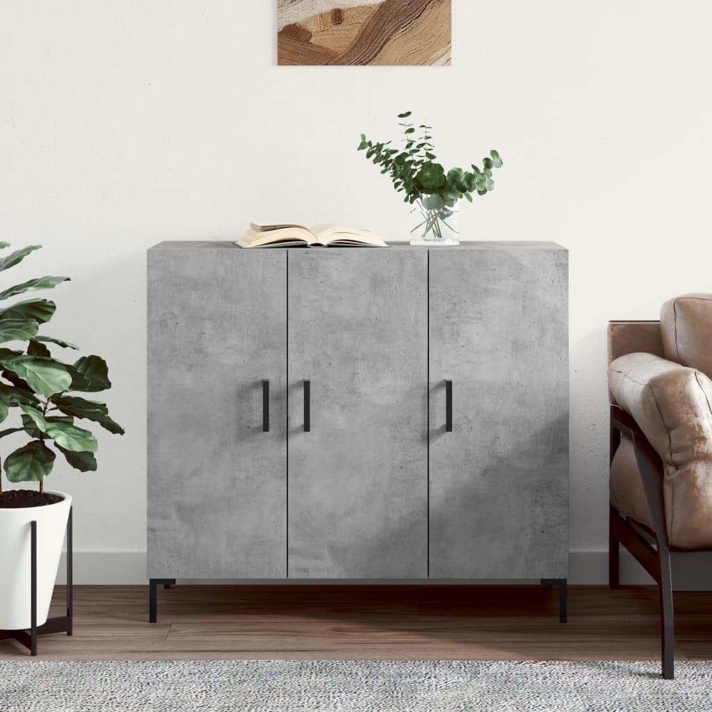 Sideboard Concrete Grey 90x34x80 cm Engineered Wood