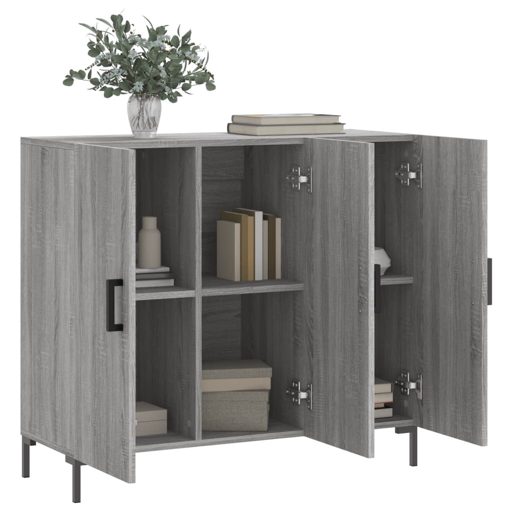 Sideboard Grey Sonoma 90x34x80 cm Engineered Wood
