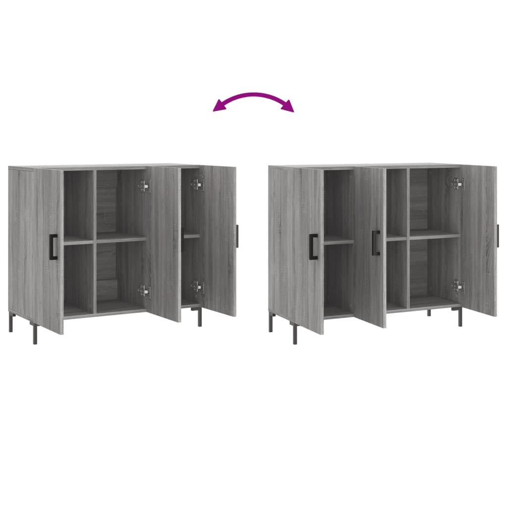 Sideboard Grey Sonoma 90x34x80 cm Engineered Wood