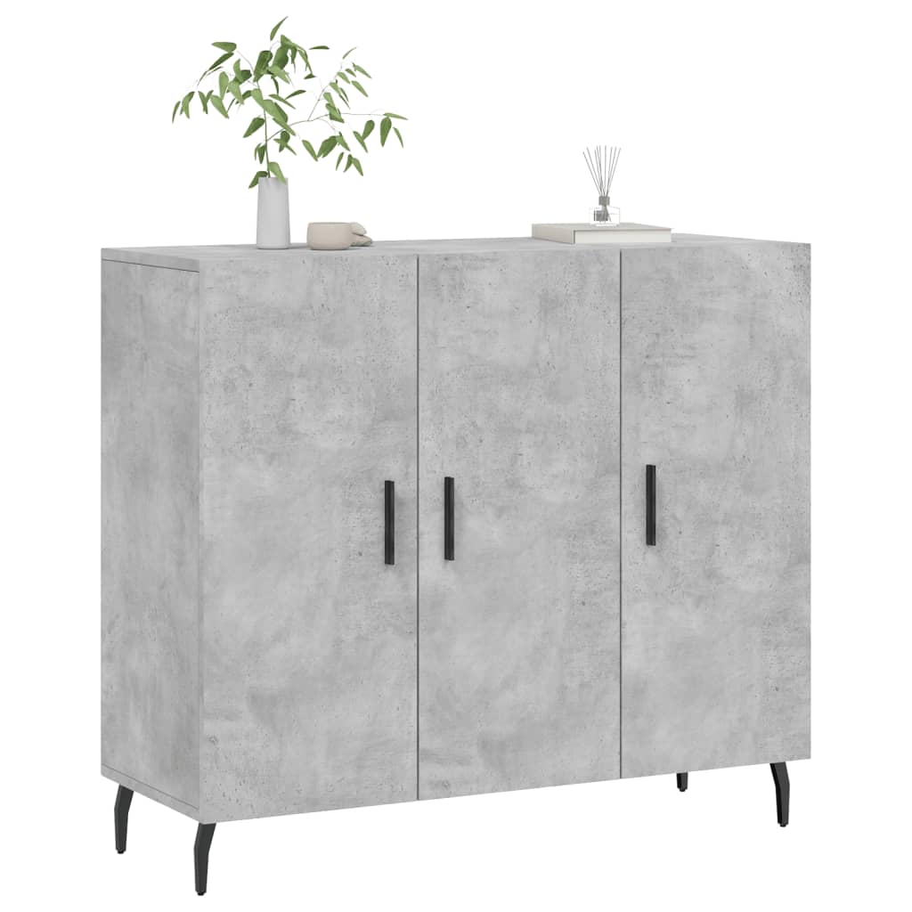 Sideboard Concrete Grey 90x34x80 cm Engineered Wood