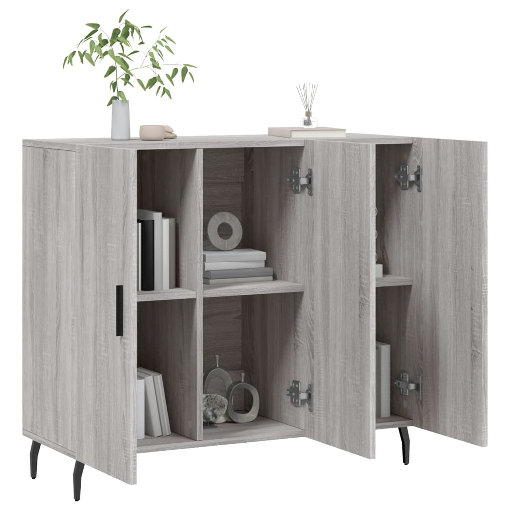 Sideboard Grey Sonoma 90x34x80 cm Engineered Wood
