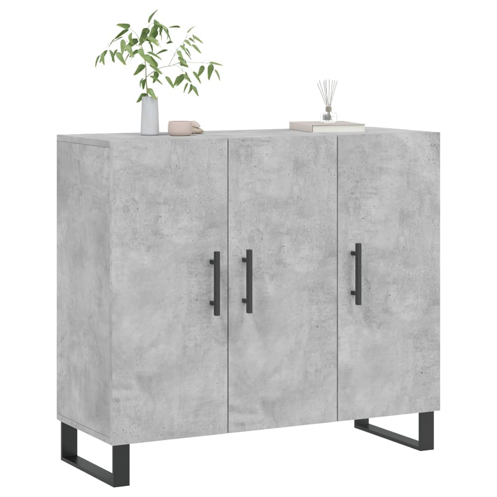 Sideboard Concrete Grey 90x34x80 cm Engineered Wood