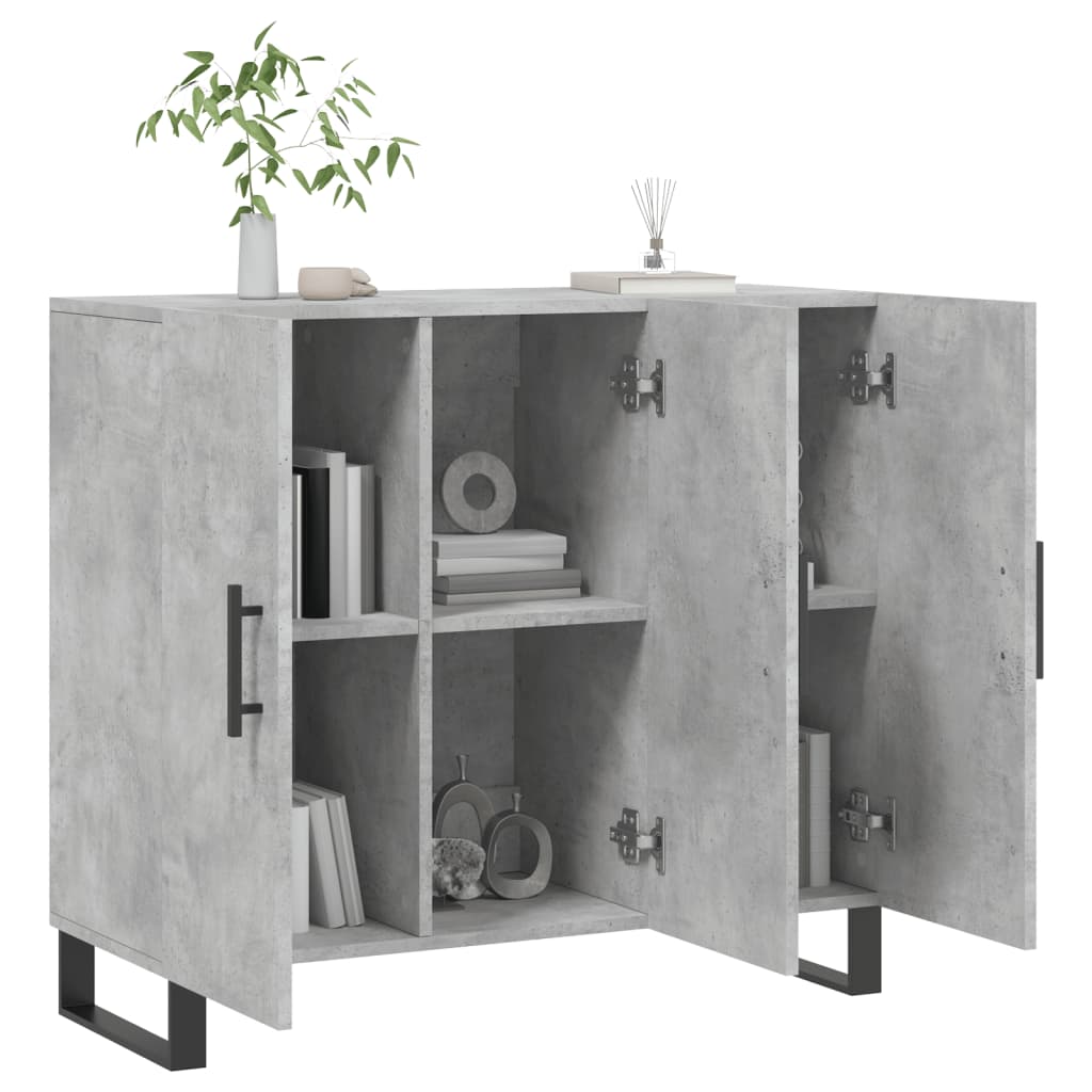 Sideboard Concrete Grey 90x34x80 cm Engineered Wood