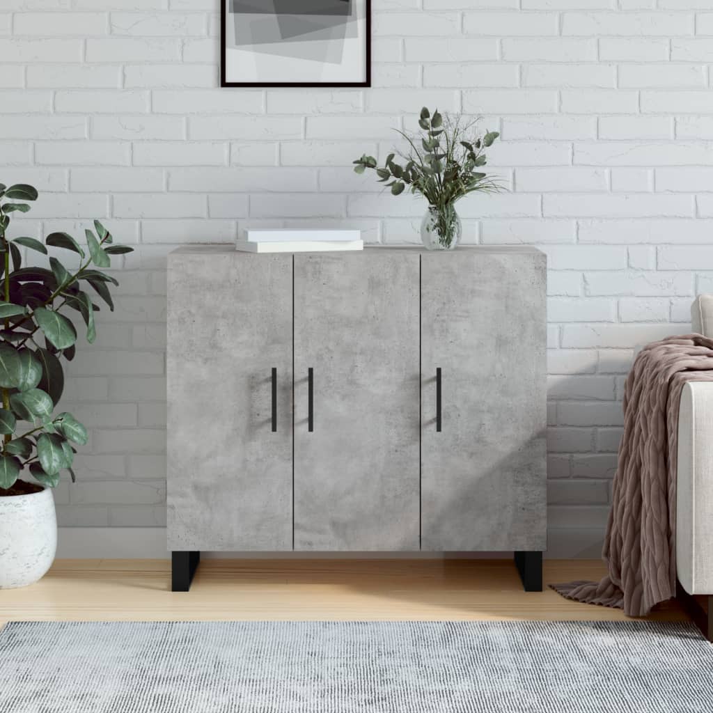 Sideboard Concrete Grey 90x34x80 cm Engineered Wood