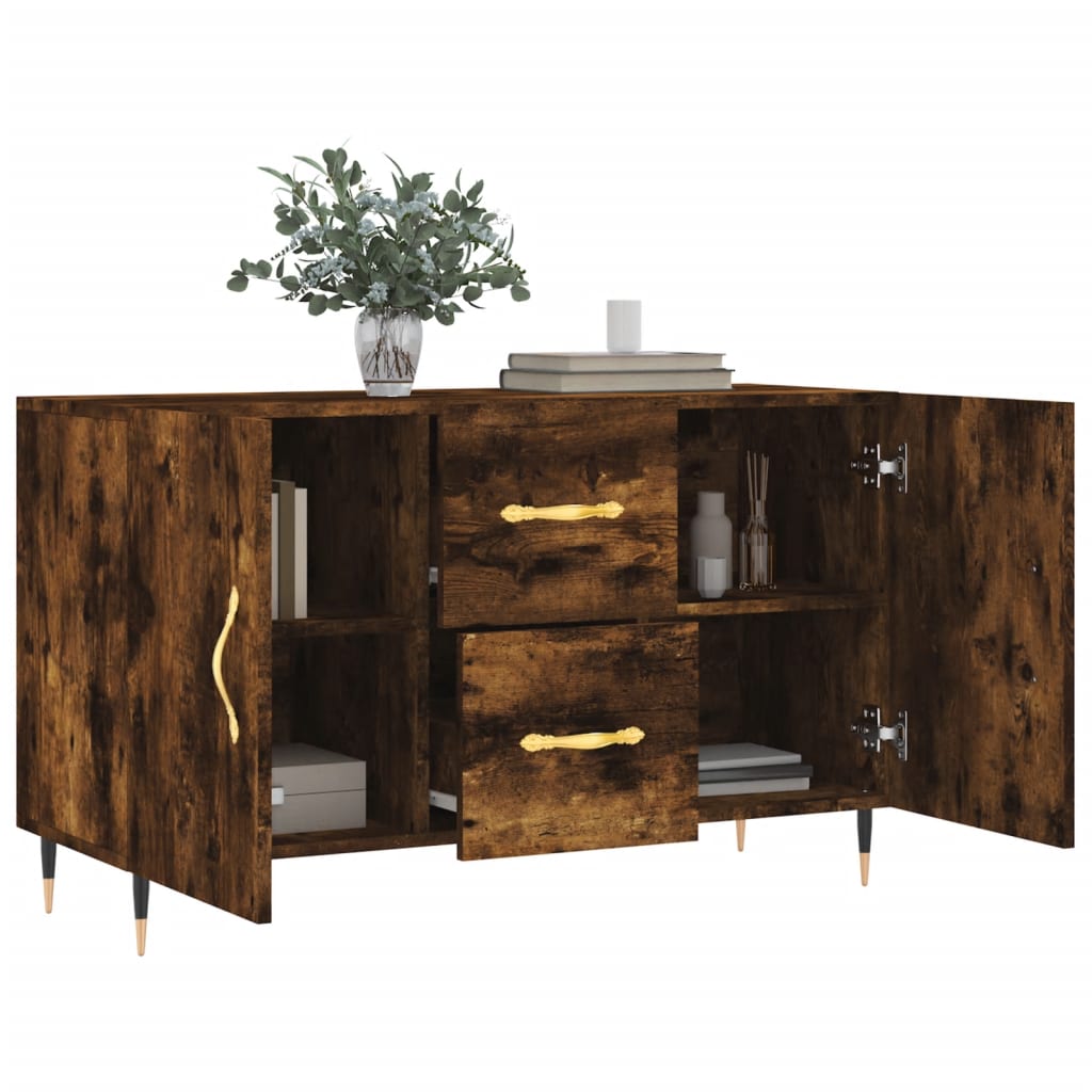 Sideboard Smoked Oak 100x36x60 cm Engineered Wood