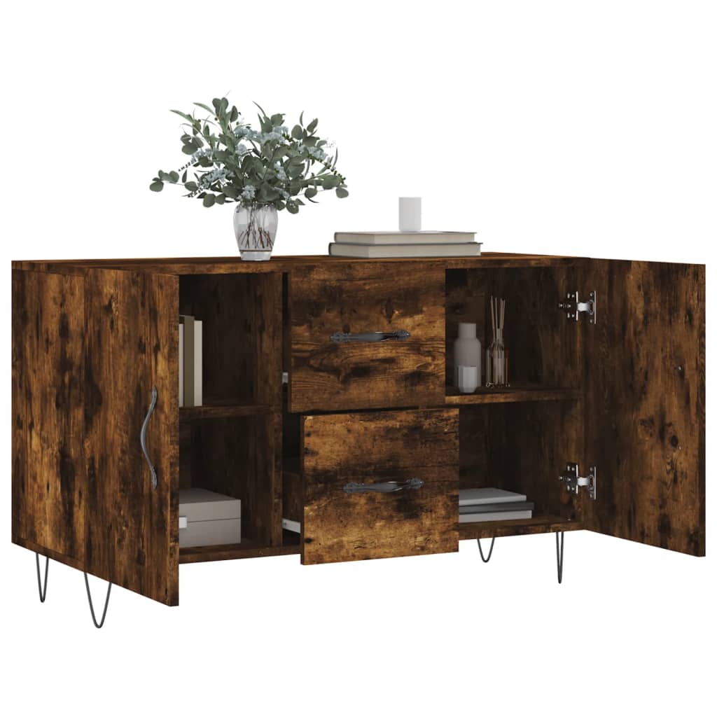 Sideboard Smoked Oak 100x36x60 cm Engineered Wood