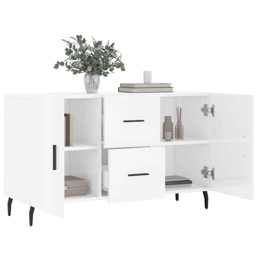 Sideboard High Gloss White 100x36x60 cm Engineered Wood