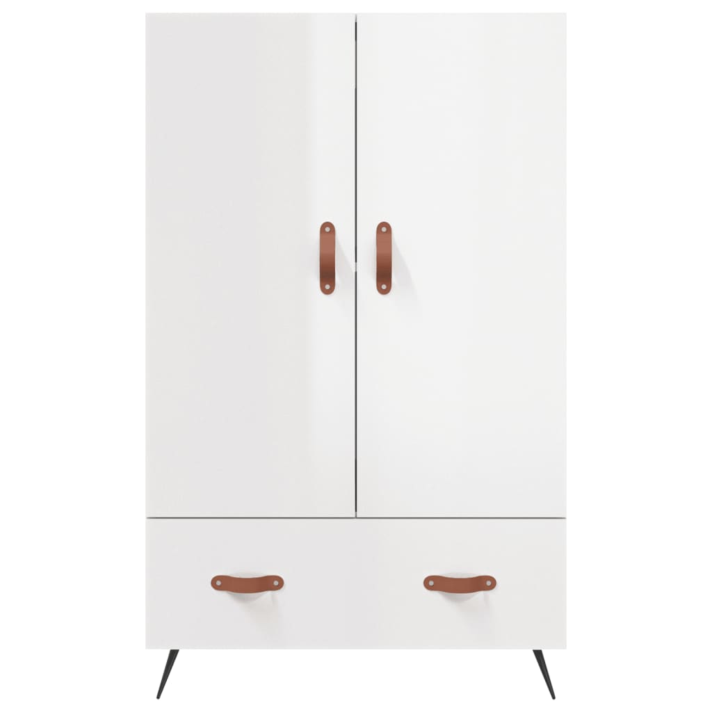 Highboard High Gloss White 69.5x31x115 cm Engineered Wood