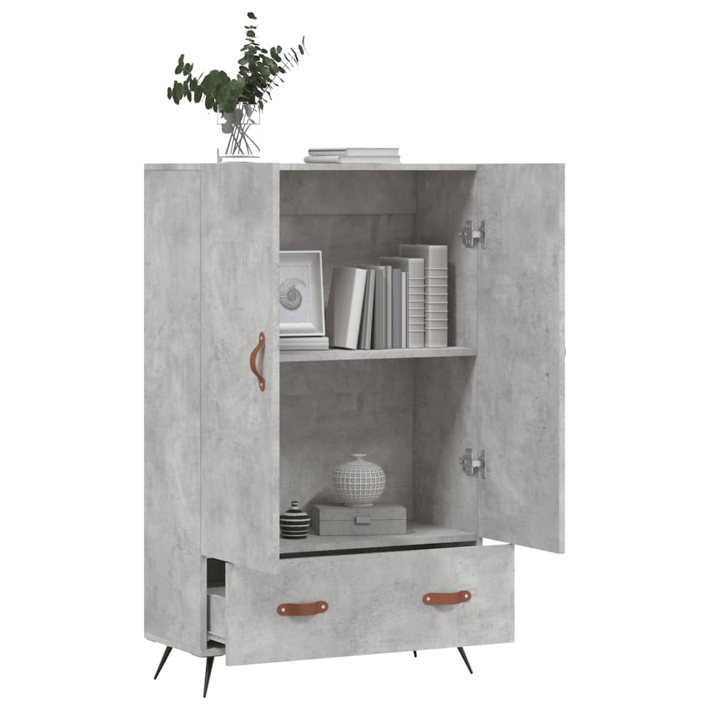 Highboard Concrete Grey 69.5x31x115 cm Engineered Wood