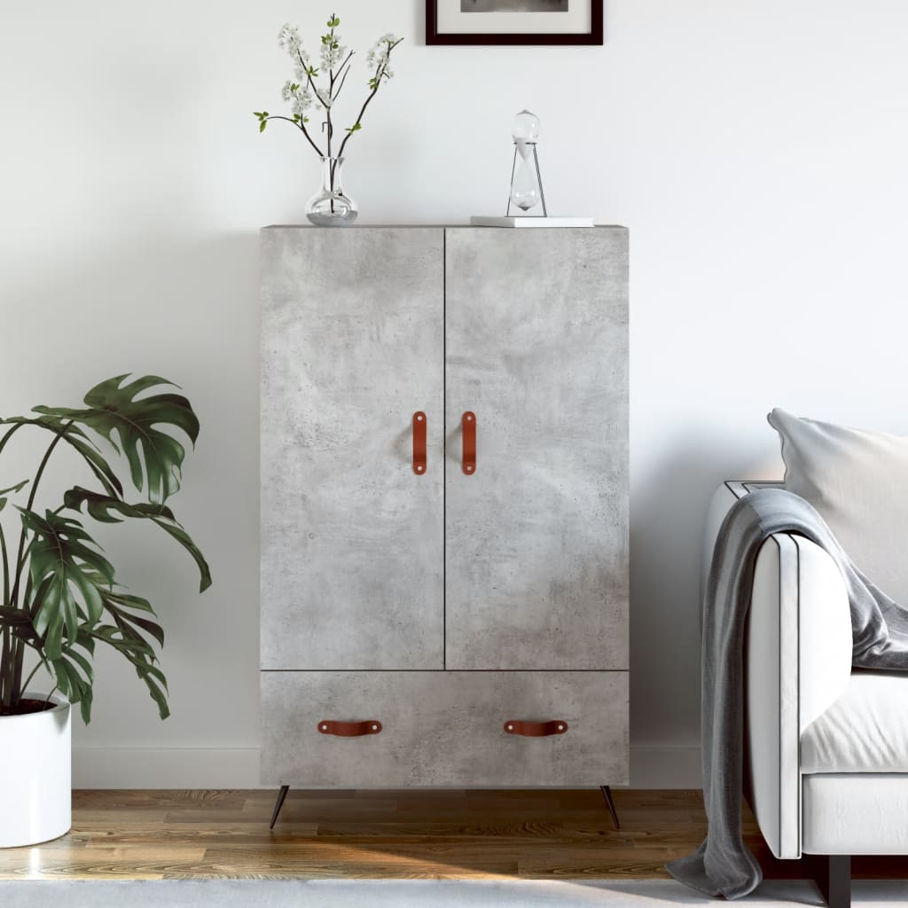 Highboard Concrete Grey 69.5x31x115 cm Engineered Wood