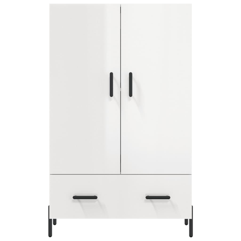 Highboard High Gloss White 69.5x31x115 cm Engineered Wood