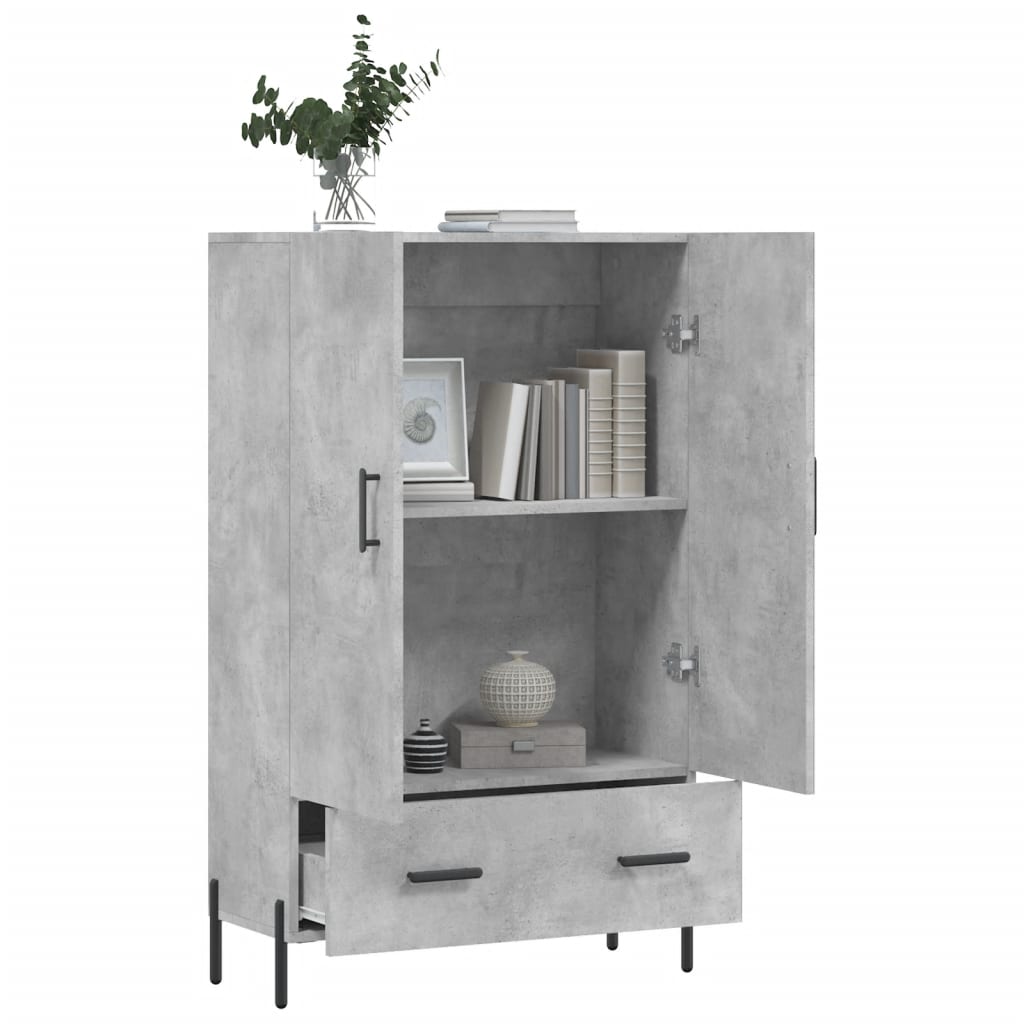 Highboard Concrete Grey 69.5x31x115 cm Engineered Wood