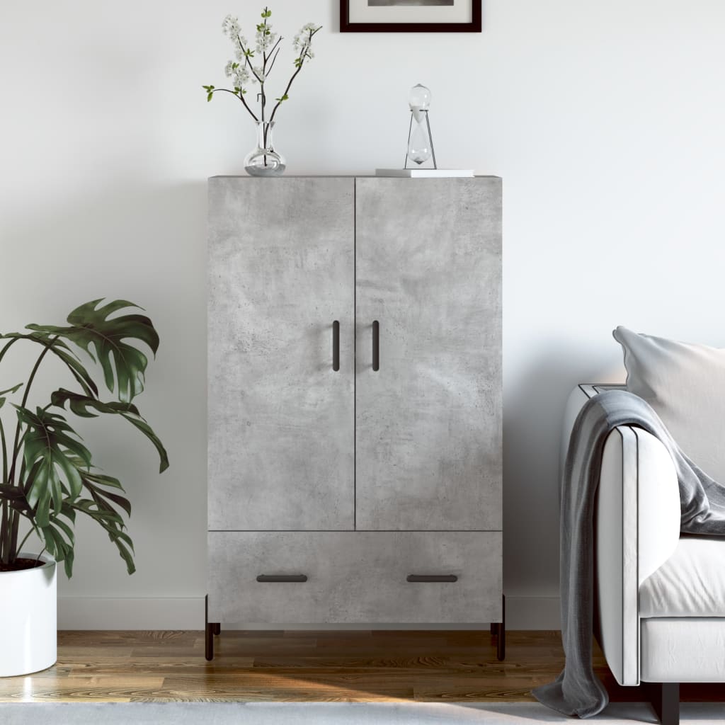 Highboard Concrete Grey 69.5x31x115 cm Engineered Wood