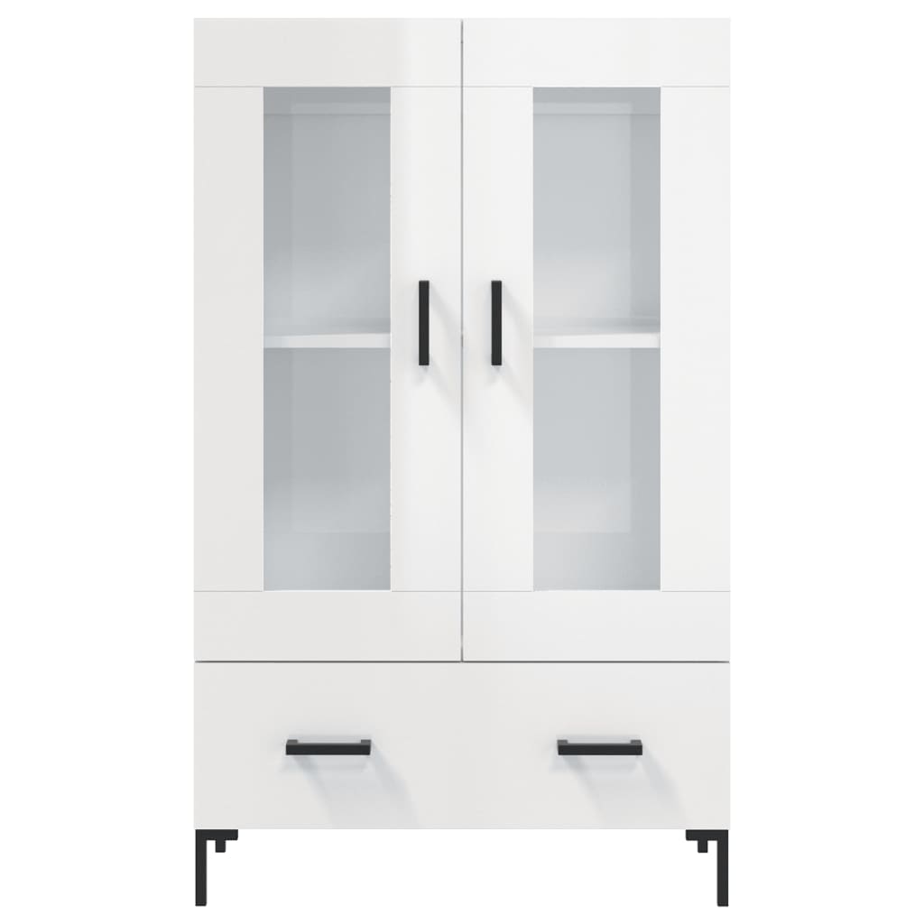 Highboard High Gloss White 69.5x31x115 cm Engineered Wood