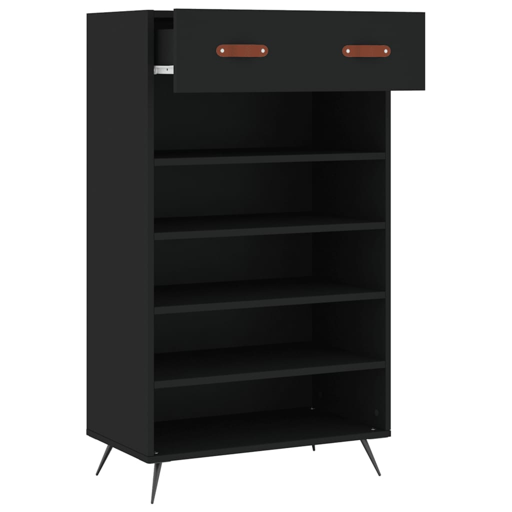 Shoe Cabinet Black 60x35x105 cm Engineered Wood