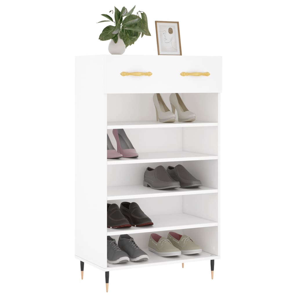 Shoe Cabinet White 60x35x105 cm Engineered Wood