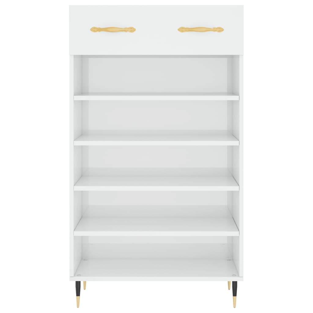 Shoe Cabinet High Gloss White 60x35x105 cm Engineered Wood