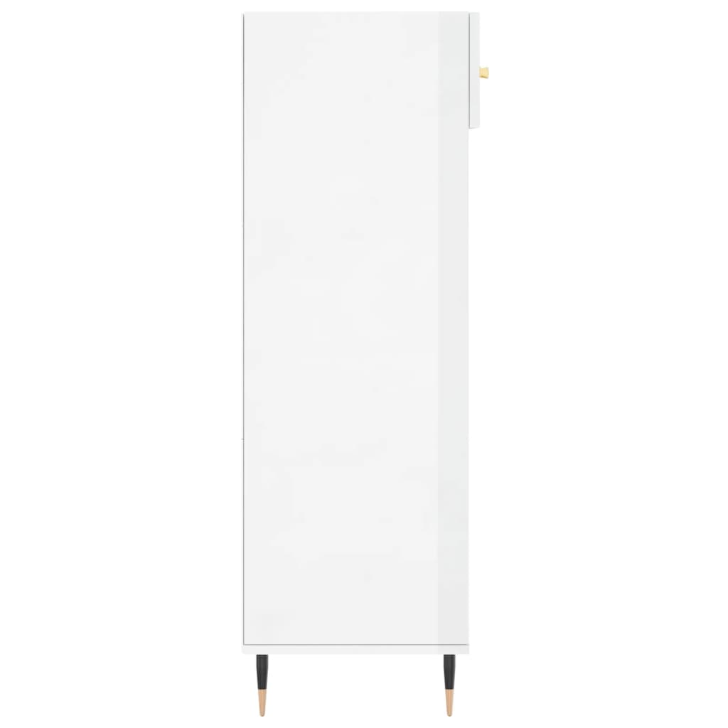 Shoe Cabinet High Gloss White 60x35x105 cm Engineered Wood