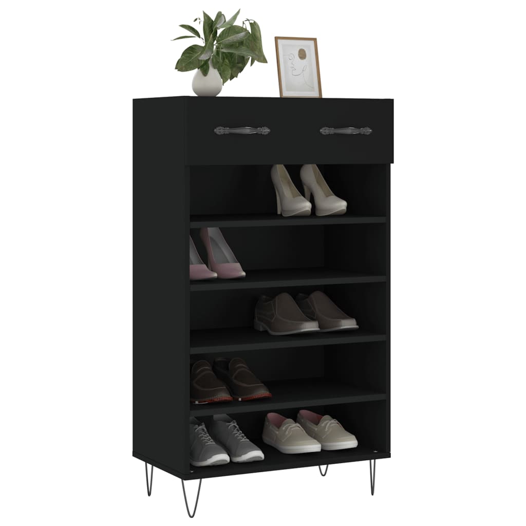 Shoe Cabinet Black 60x35x105 cm Engineered Wood