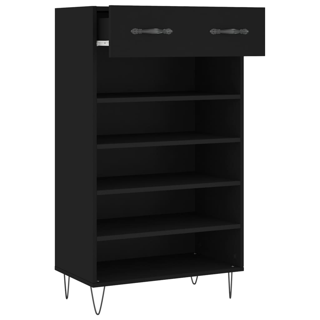 Shoe Cabinet Black 60x35x105 cm Engineered Wood