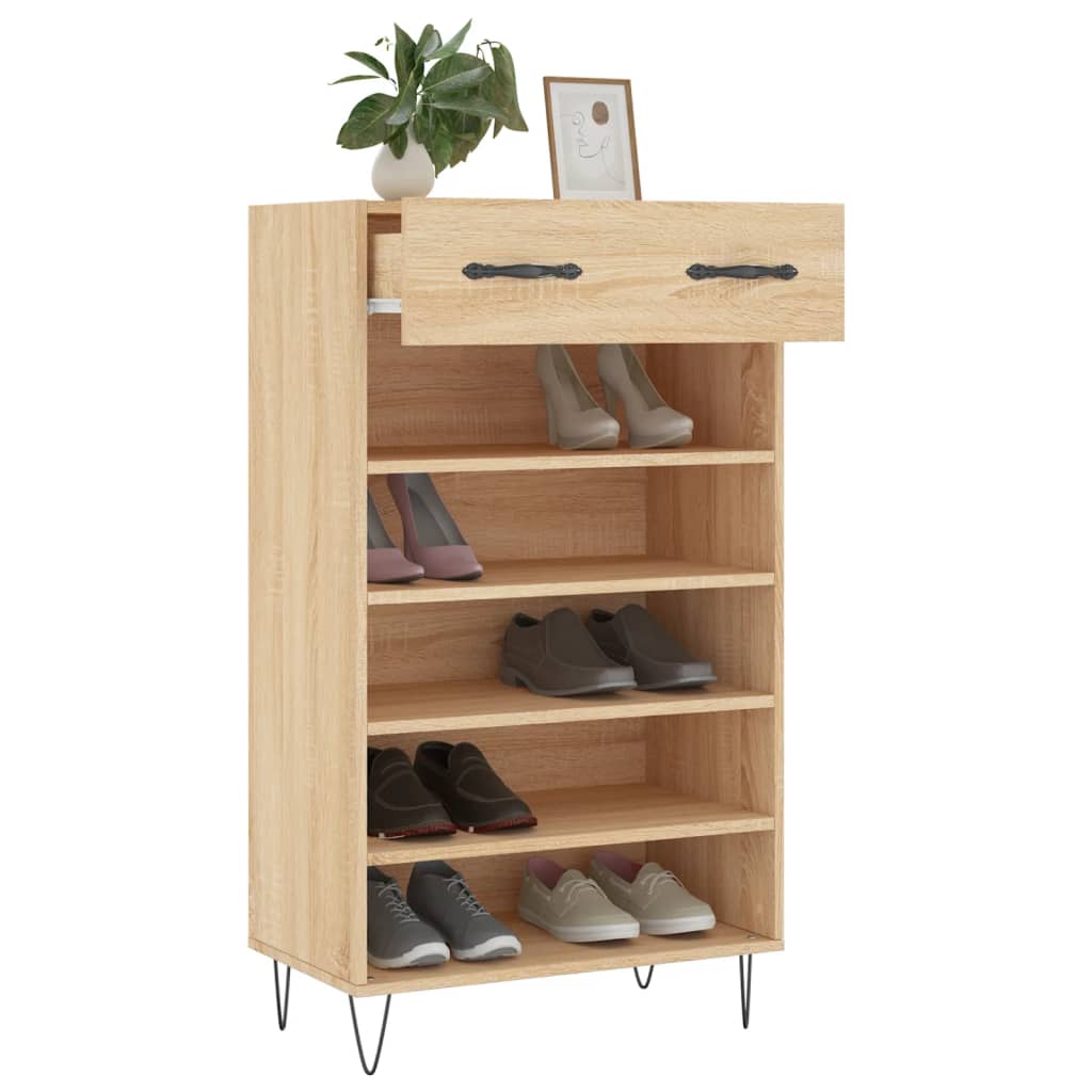 Shoe Cabinet Sonoma Oak 60x35x105 cm Engineered Wood
