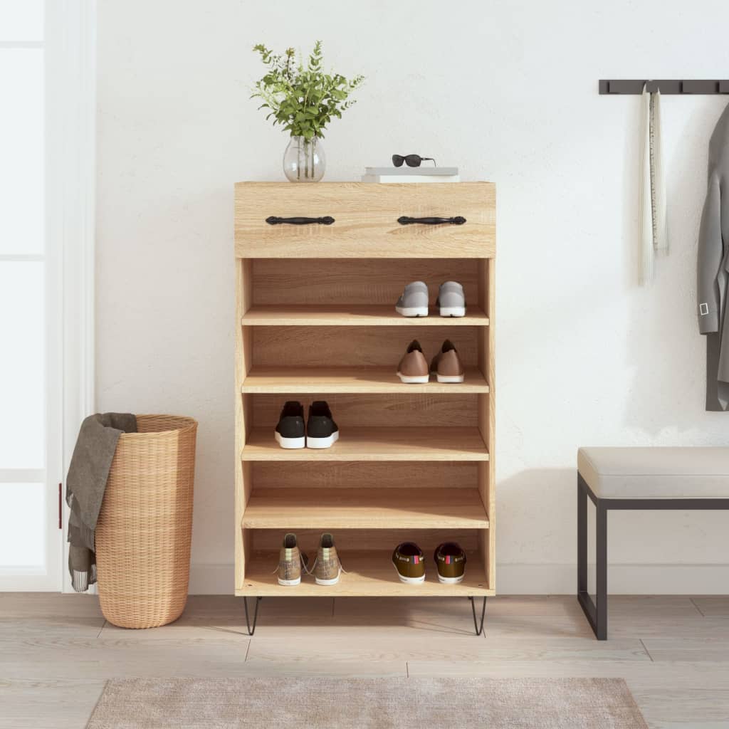 Shoe Cabinet Sonoma Oak 60x35x105 cm Engineered Wood