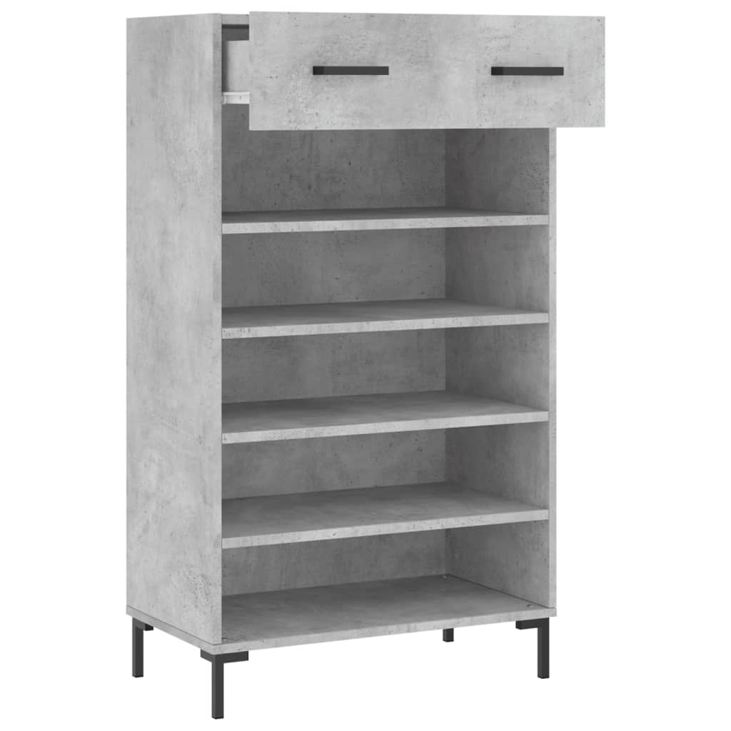 Shoe Cabinet Concrete Grey 60x35x105 cm Engineered Wood