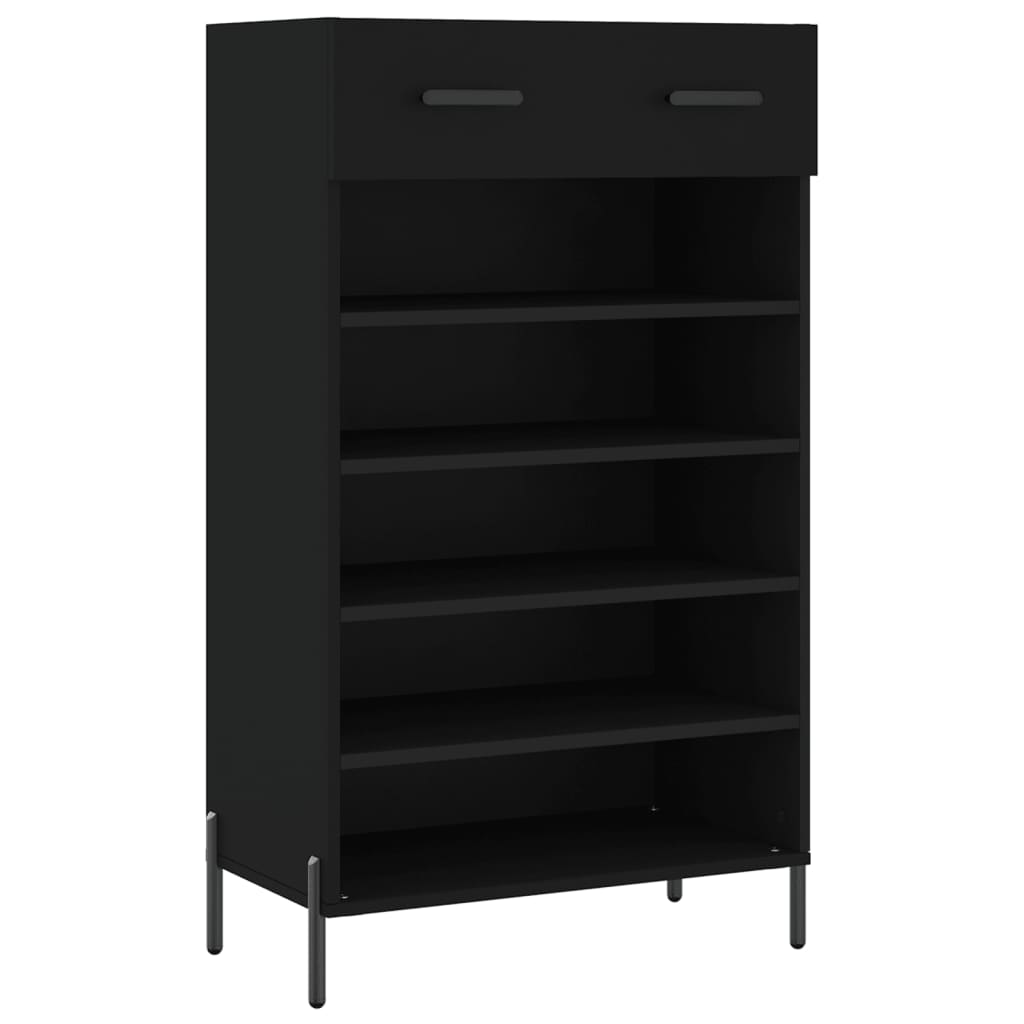 Shoe Cabinet Black 60x35x105 cm Engineered Wood