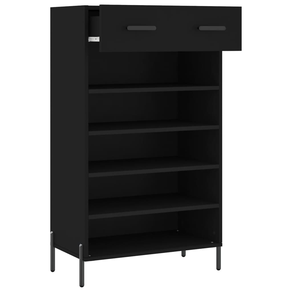Shoe Cabinet Black 60x35x105 cm Engineered Wood