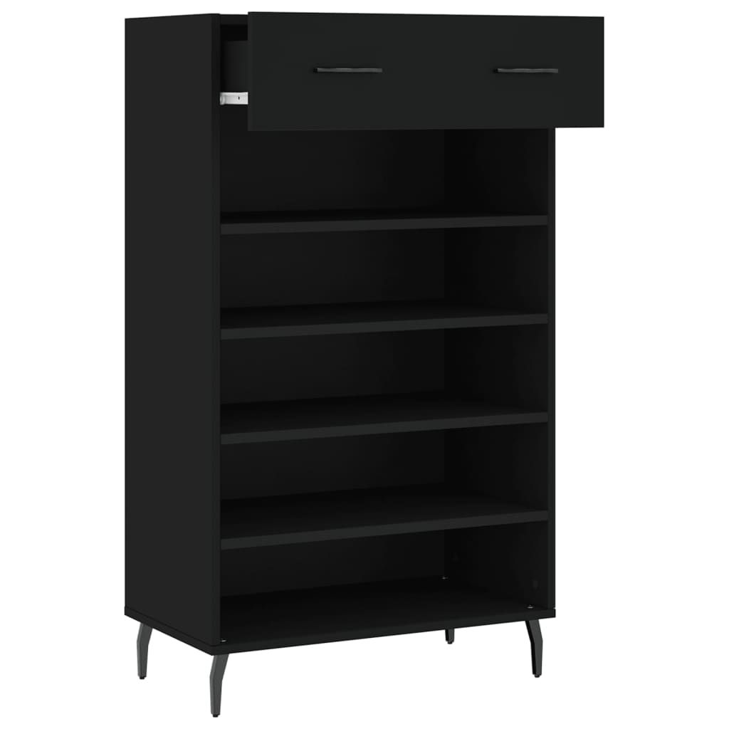 Shoe Cabinet Black 60x35x105 cm Engineered Wood