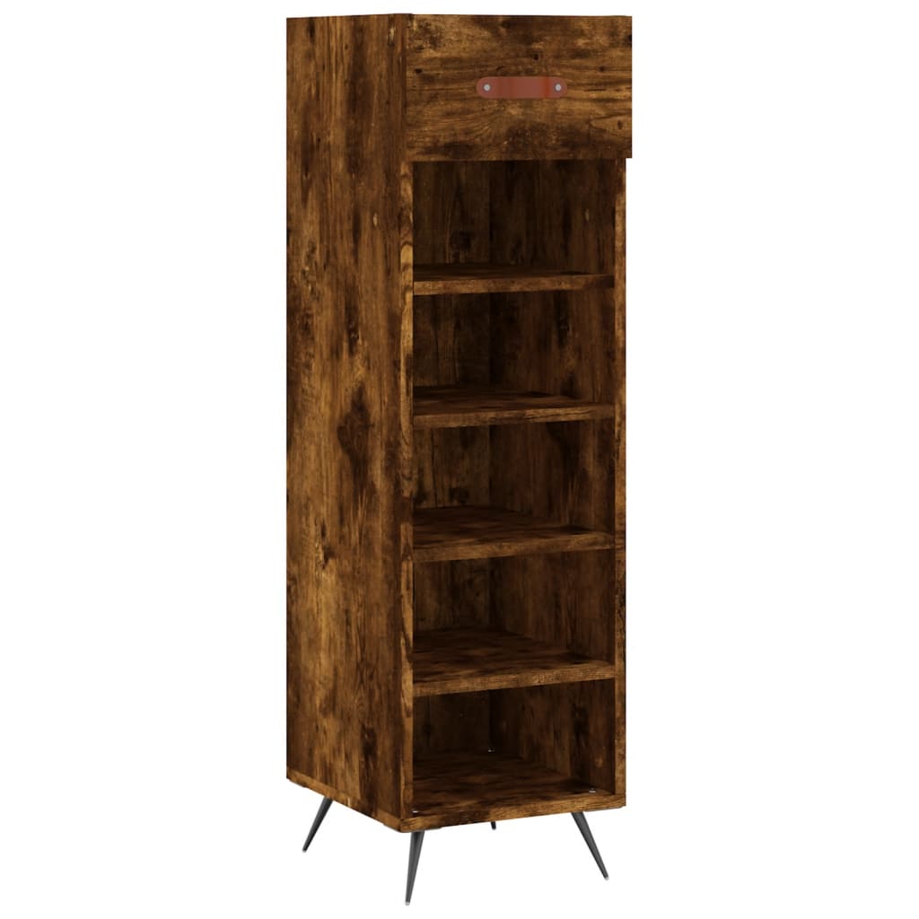 Shoe Cabinet Smoked Oak 30x35x105 cm Engineered Wood