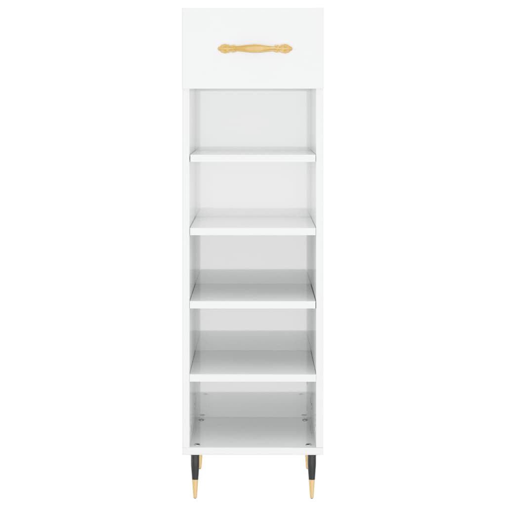 Shoe Cabinet High Gloss White 30x35x105 cm Engineered Wood