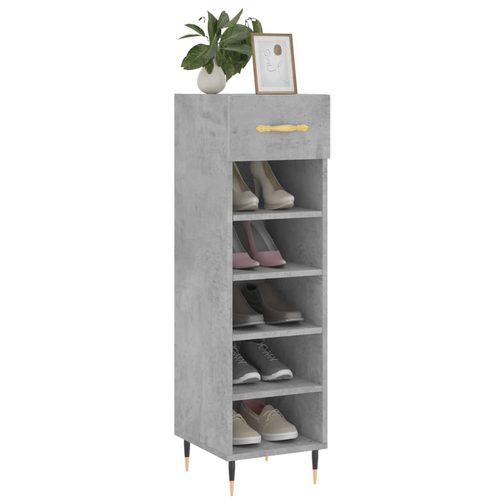 Shoe Cabinet Concrete Grey 30x35x105 cm Engineered Wood