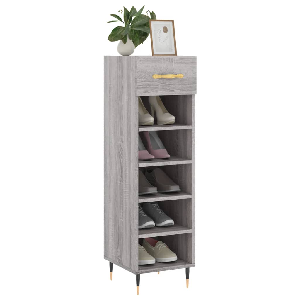 Shoe Cabinet Grey Sonoma 30x35x105 cm Engineered Wood