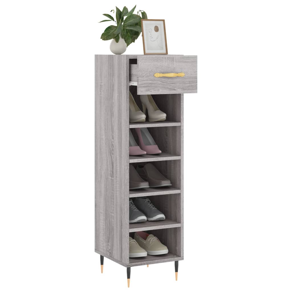 Shoe Cabinet Grey Sonoma 30x35x105 cm Engineered Wood