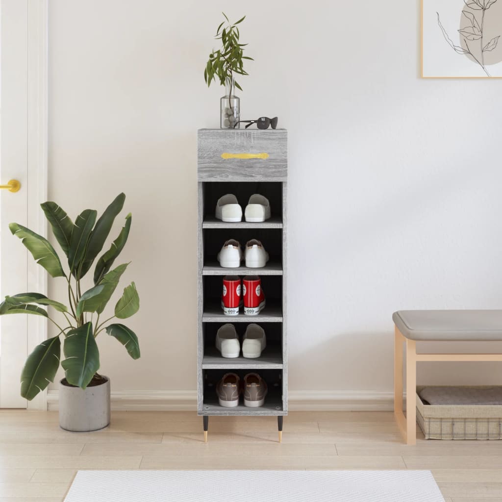 Shoe Cabinet Grey Sonoma 30x35x105 cm Engineered Wood