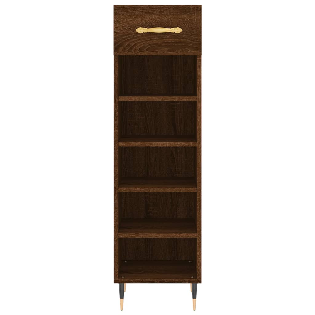 Shoe Cabinet Brown Oak 30x35x105 cm Engineered Wood