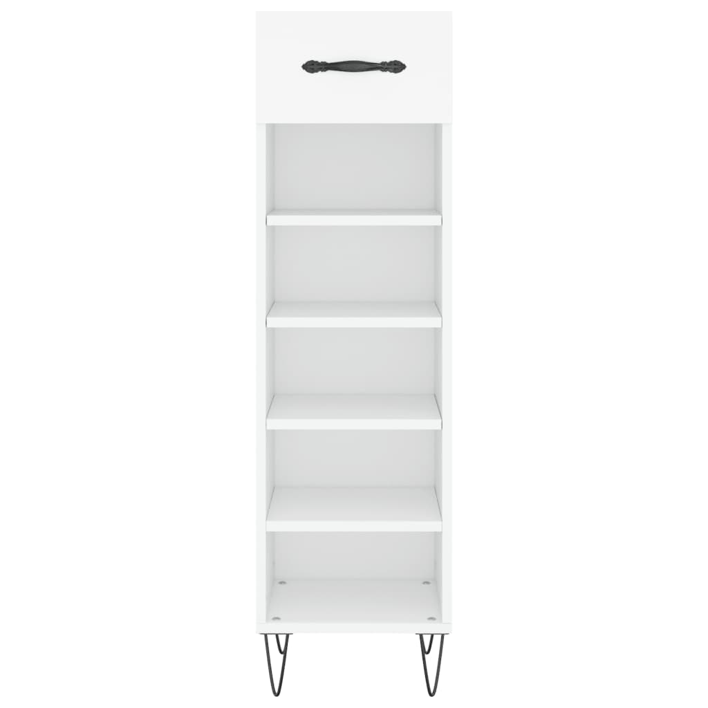 Shoe Cabinet White 30x35x105 cm Engineered Wood