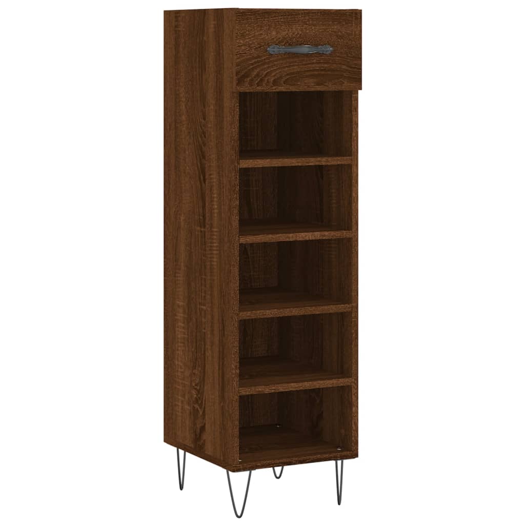 Shoe Cabinet Brown Oak 30x35x105 cm Engineered Wood