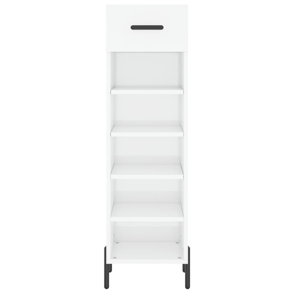 Shoe Cabinet High Gloss White 30x35x105 cm Engineered Wood