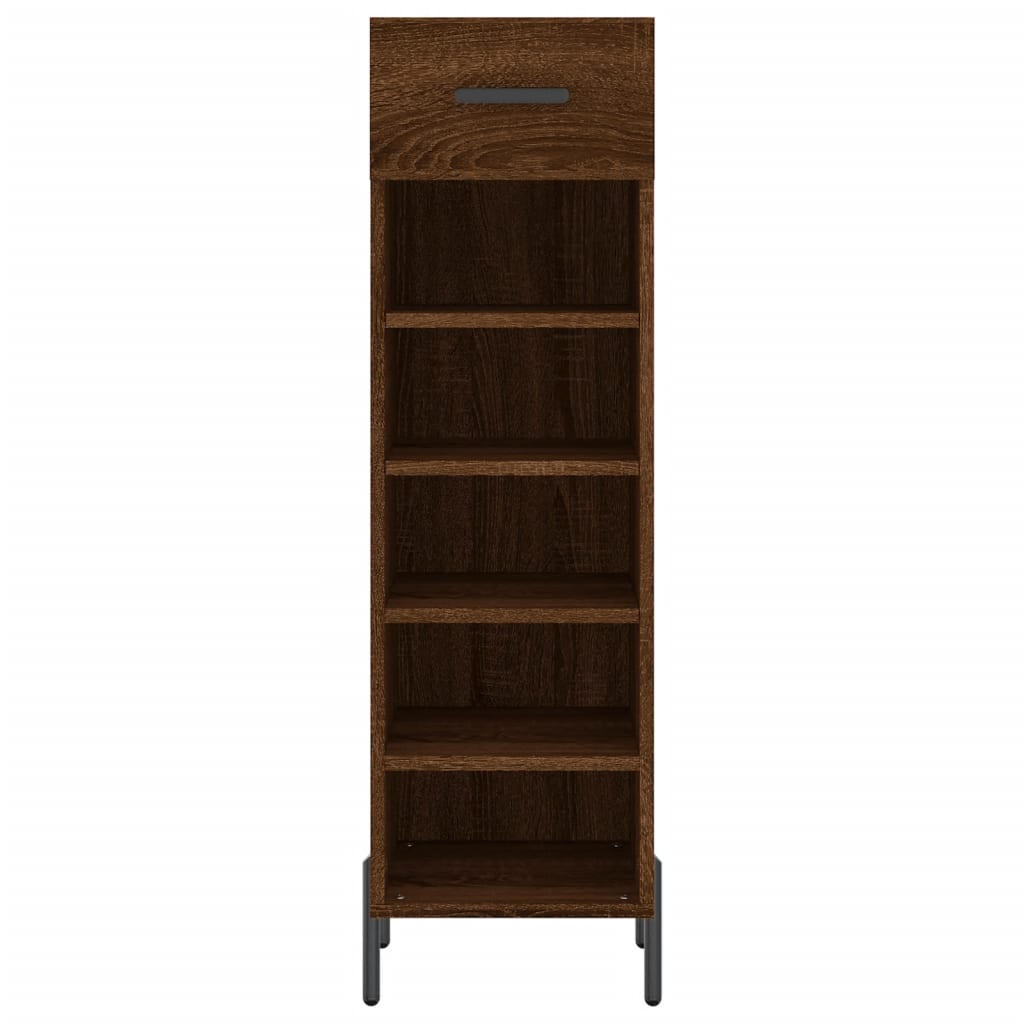 Shoe Cabinet Brown Oak 30x35x105 cm Engineered Wood