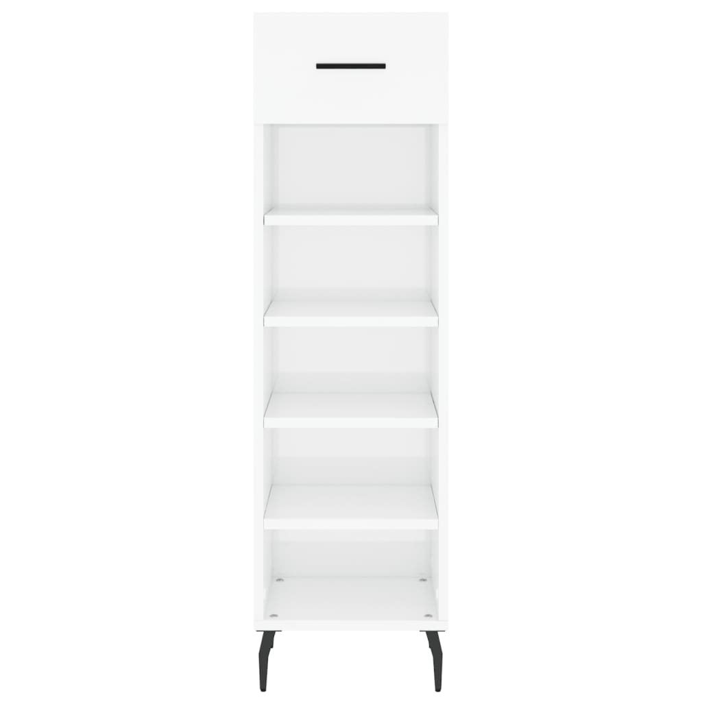 Shoe Cabinet High Gloss White 30x35x105 cm Engineered Wood