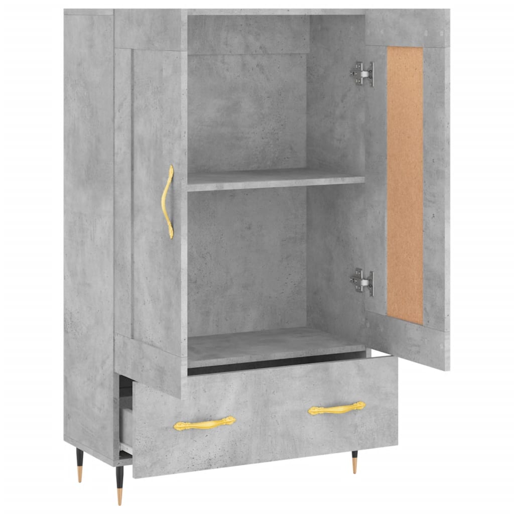 Highboard Concrete Grey 69.5x31x115 cm Engineered Wood