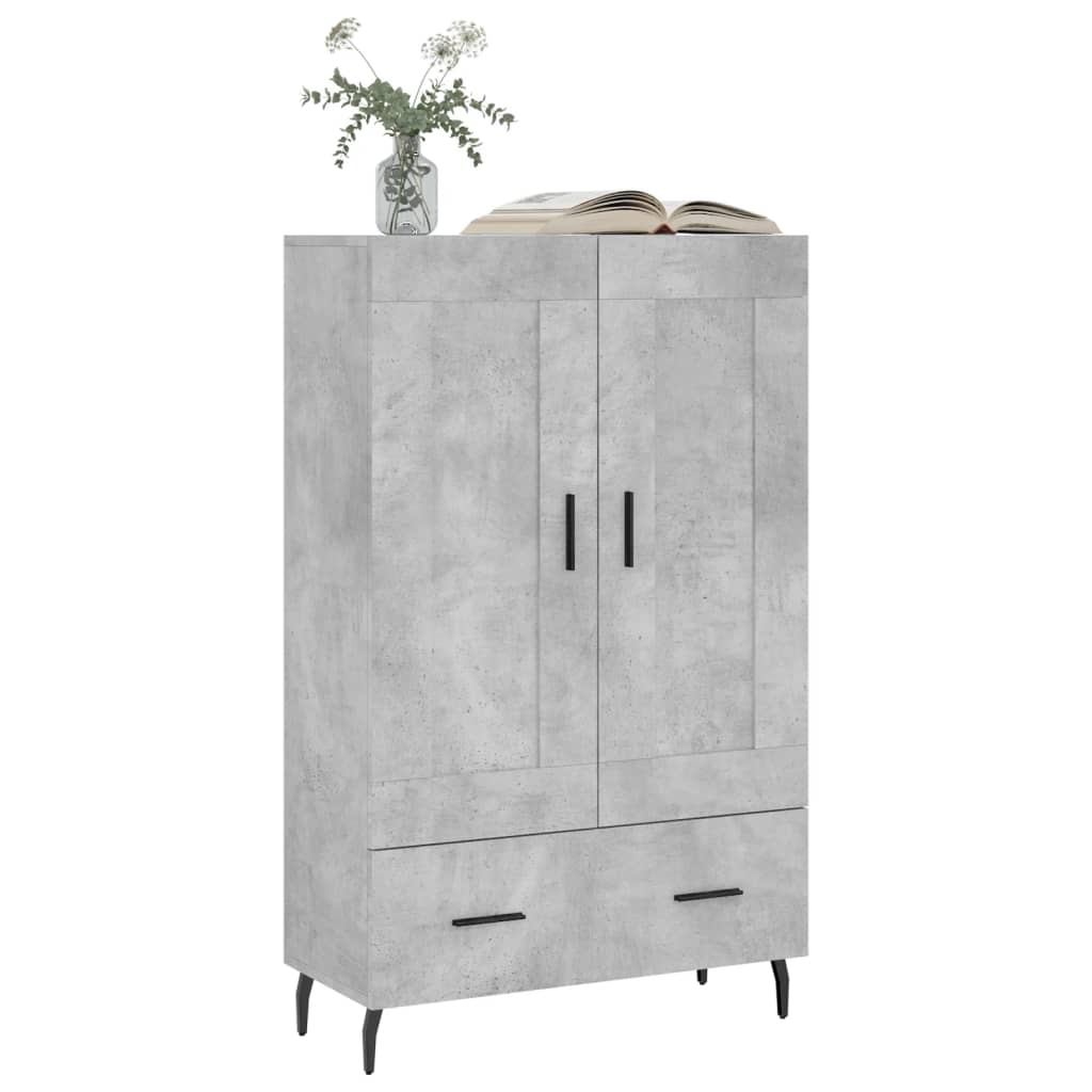 Highboard Concrete Grey 69.5x31x115 cm Engineered Wood